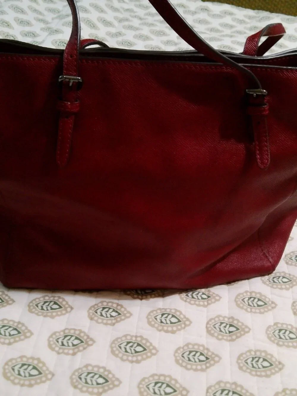 Coach Turnlock Zip  TOTE BAG Red Crossgrain Leather
